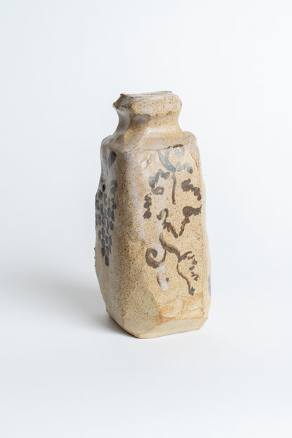 Ceramic Bachus and Vine Vase Black Oxide