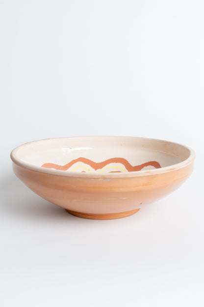 Ceramic Marbled Fruit Bowl Ecru