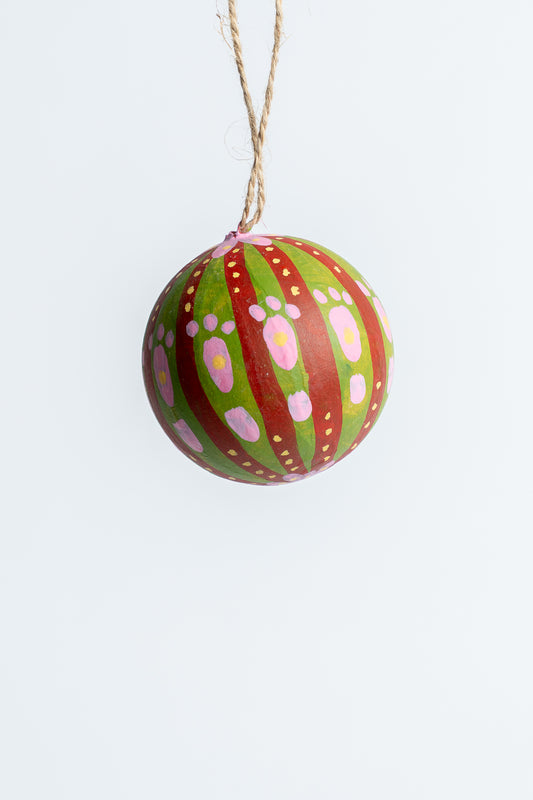 Hand Painted Christmas Bauble Green