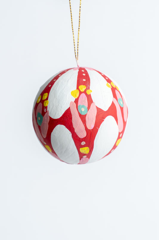 Hand Painted Christmas Bauble White
