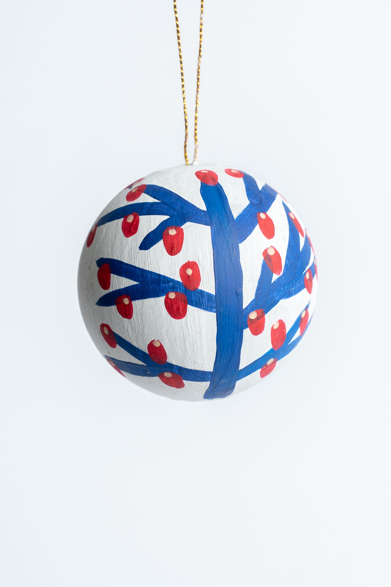Hand Painted Christmas Bauble Blue
