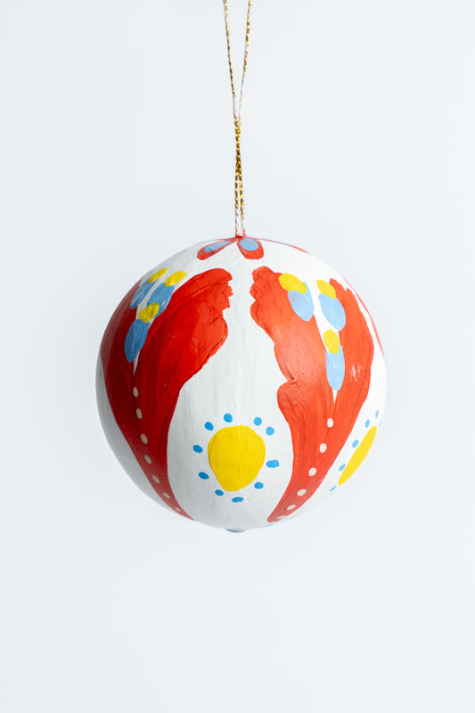 Hand Painted Christmas Bauble Red