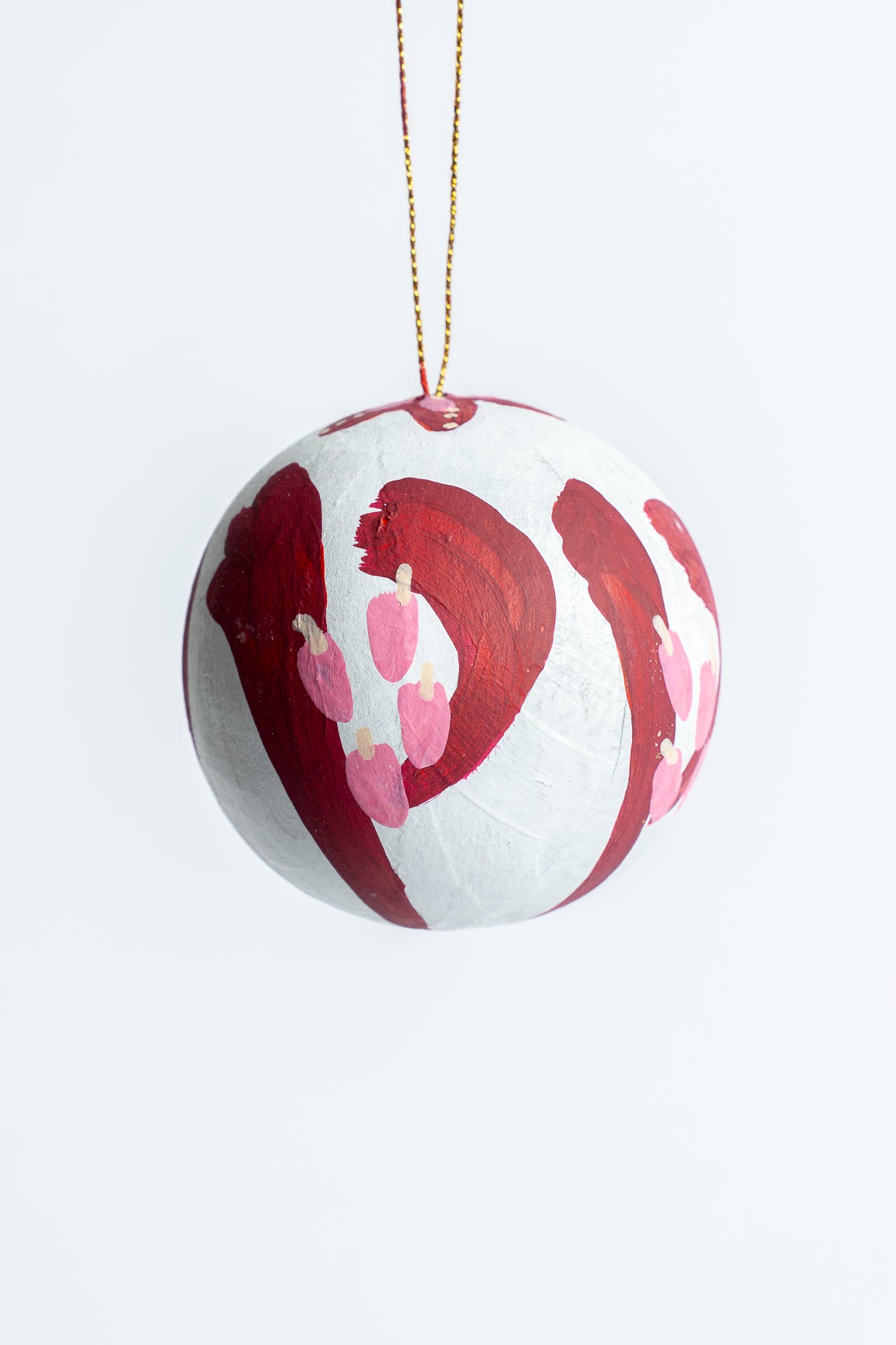 Hand Painted Christmas Bauble Raspberry