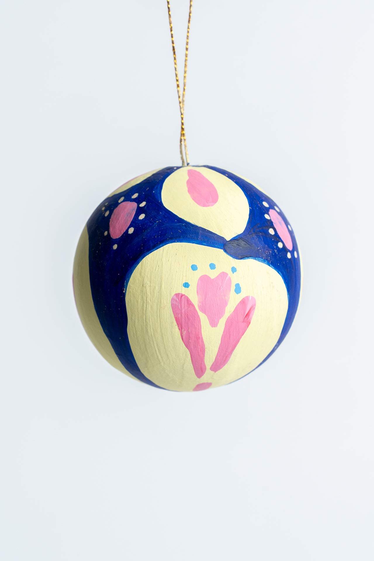 Hand Painted Christmas Bauble Cobalt