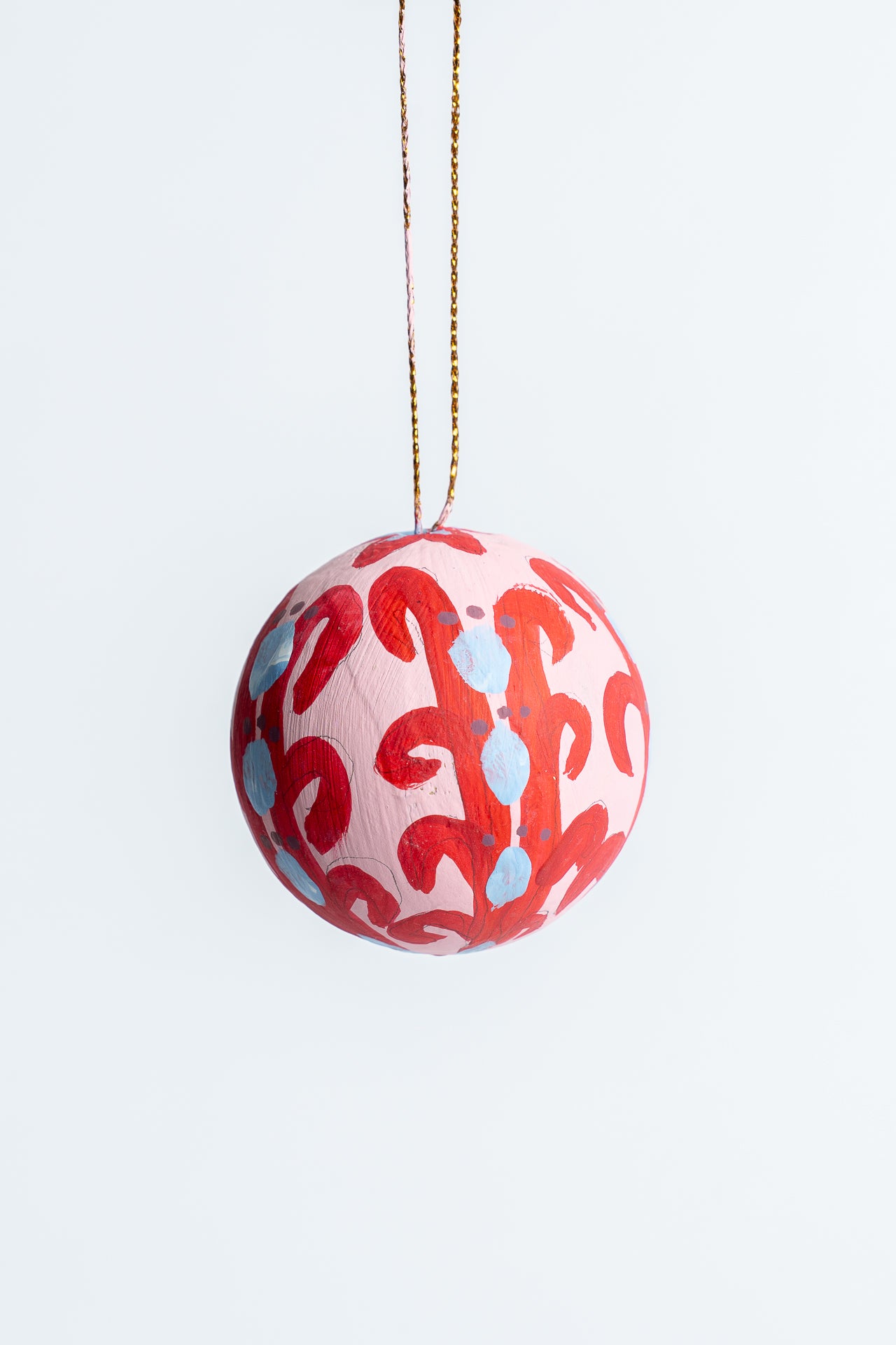 Hand Painted Christmas Bauble Pink