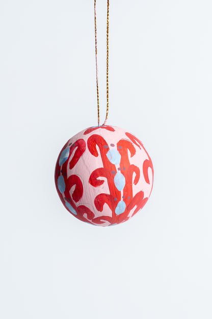 Hand Painted Christmas Bauble Pink