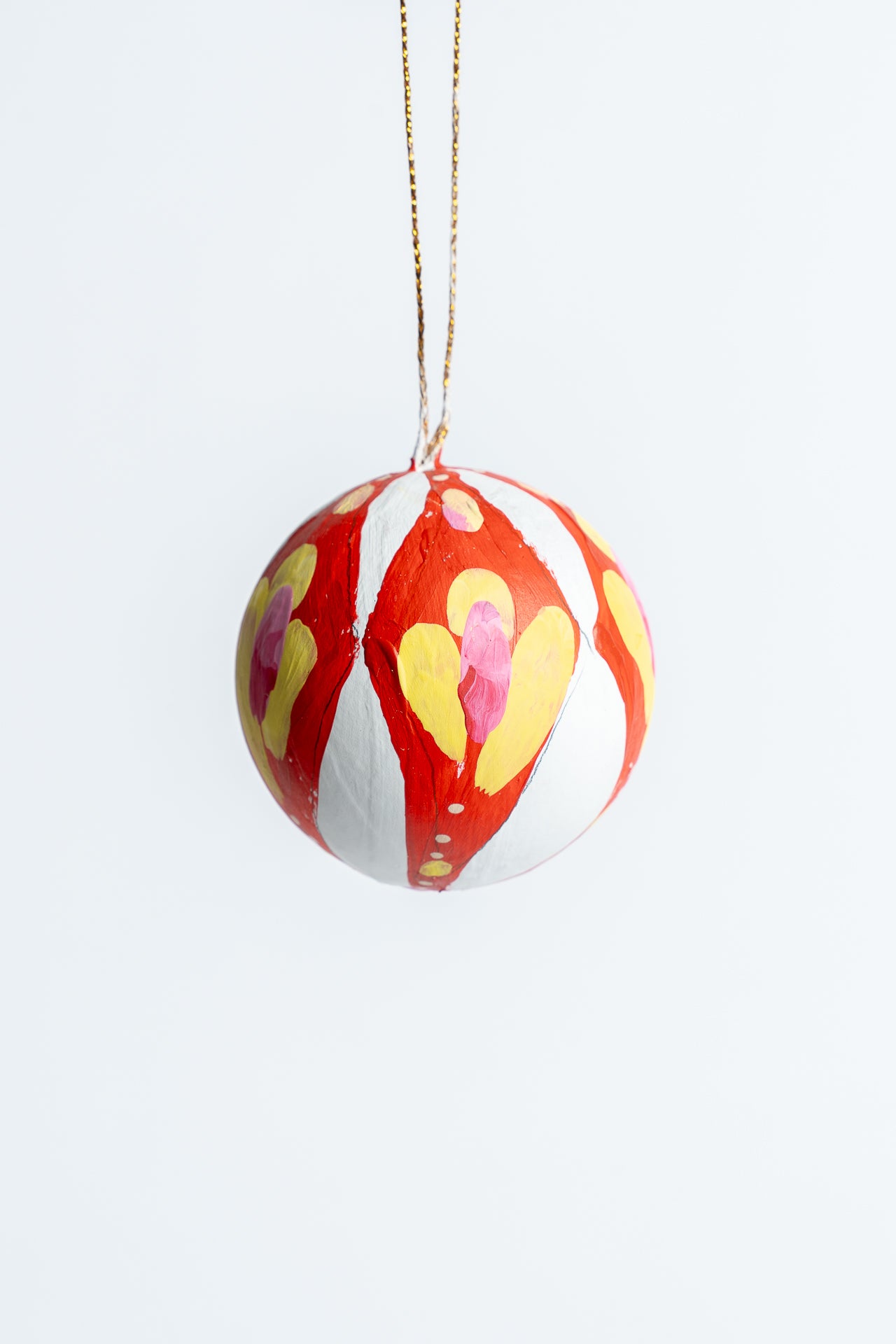 Hand Painted Christmas Bauble White