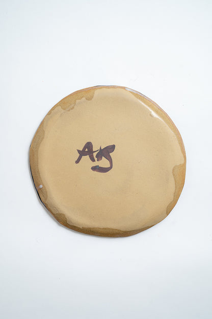 Ceramic Bird and Night Sky Round Plate
