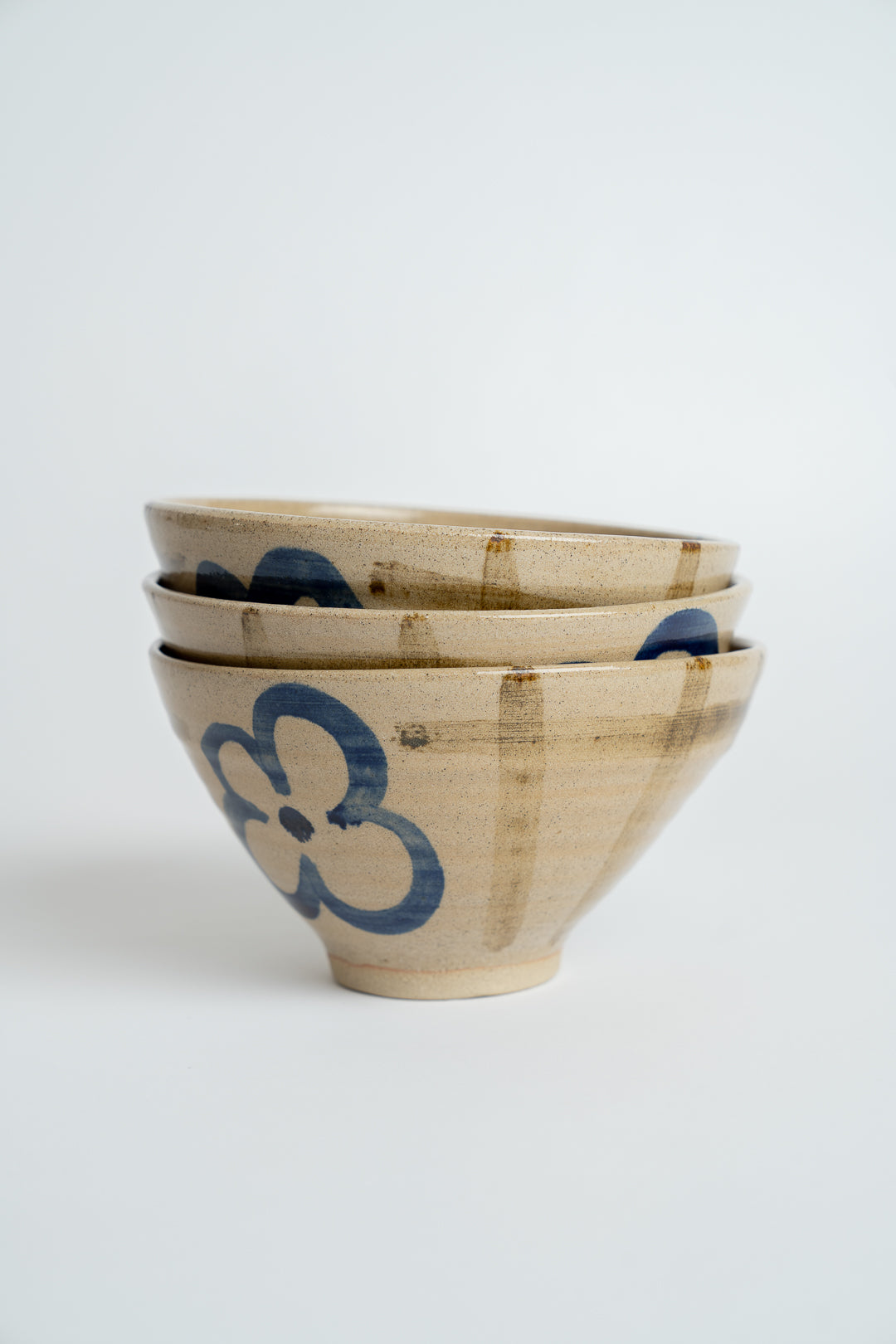 Ceramic Flower & Picket Fence Bowl Blue