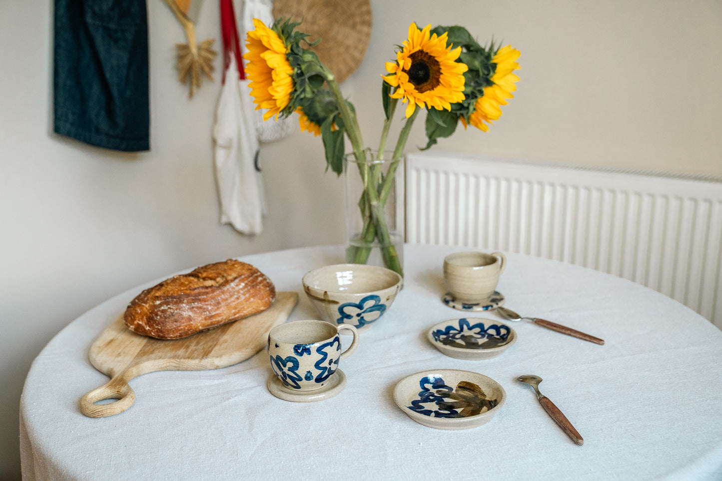 Ceramic Flower & Picket Fence Bowl Blue