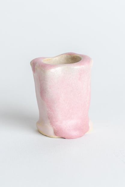 Hand Painted Ceramic Candle Holder Pink