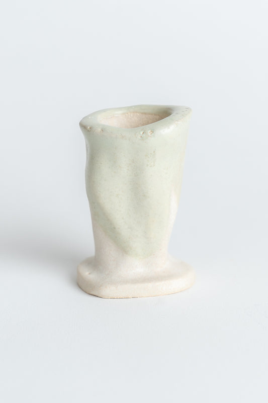 Ceramic 'White Fossil' Candle Holder