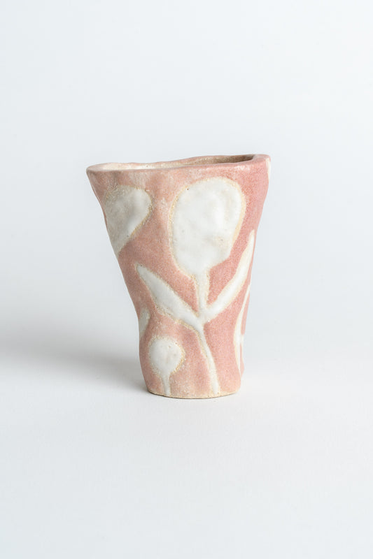 Hand Painted Ceramic Flower Vase Pink