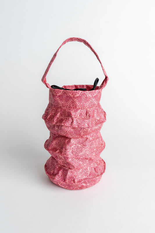 Hand Made Silk Drawstring Lantern Bag Pink