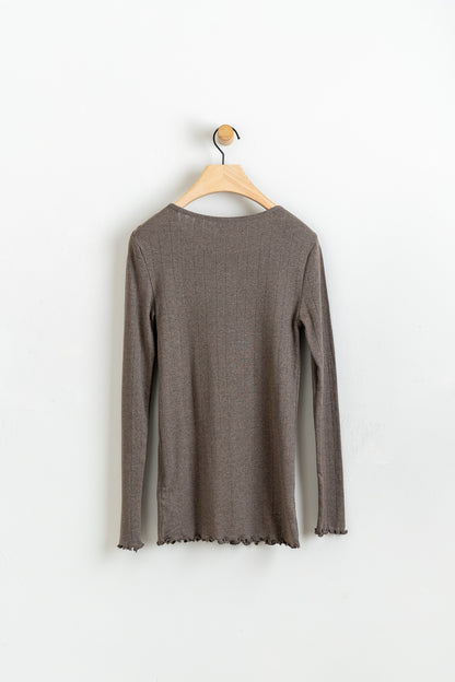 Organic Cotton Edie Blouse Brown Melange