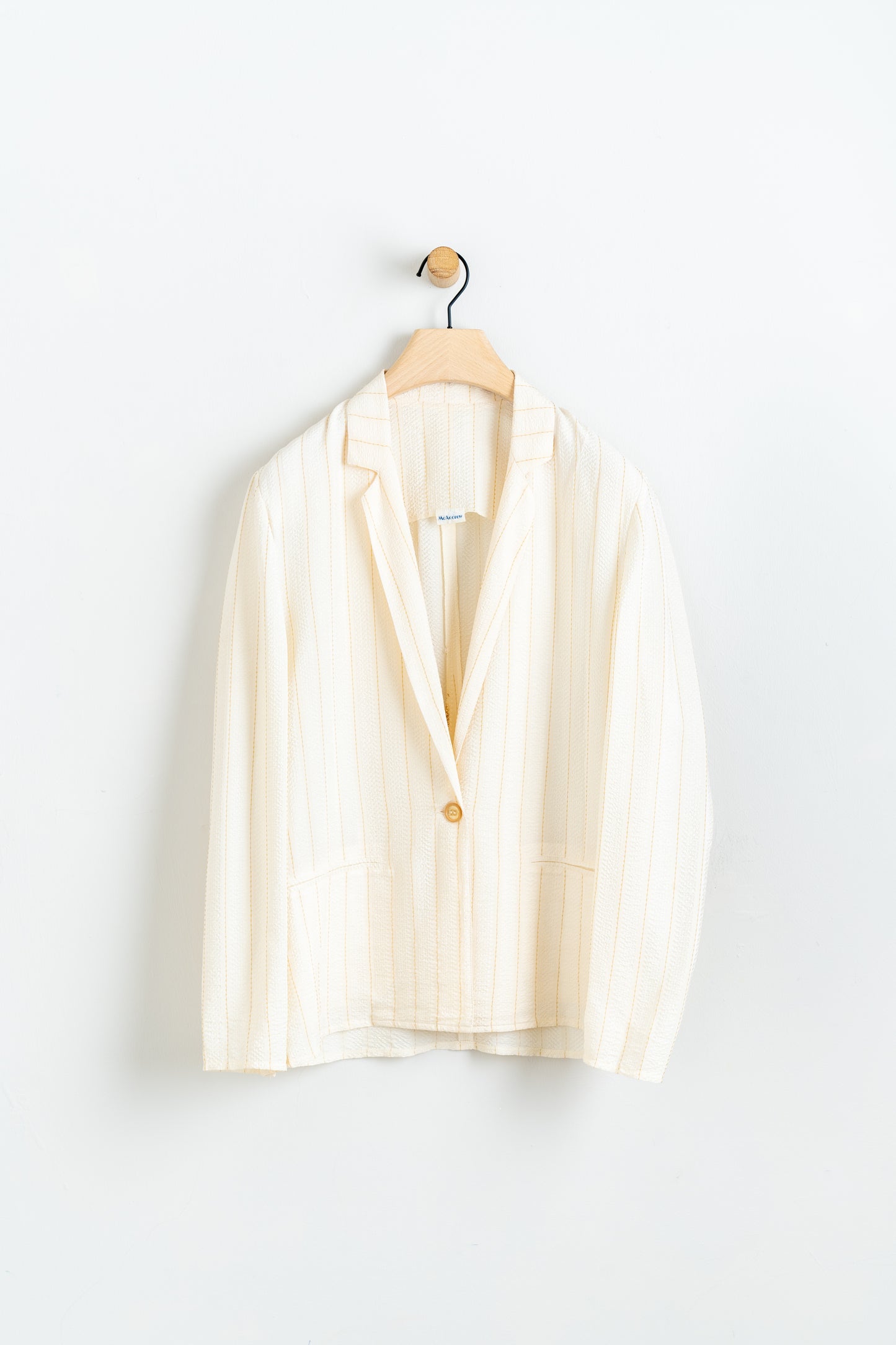 Italian Vintage Pinstripe Pure Silk Single Breasted Blazer