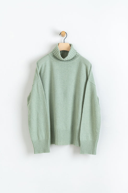 Extra Fine Merino Wool & Alpaca Blend Eden Top Green Tea