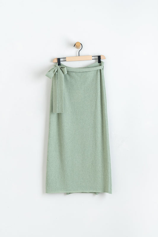 Extra Fine Merino Wool & Alpaca Blend Reina Skirt Green Tea