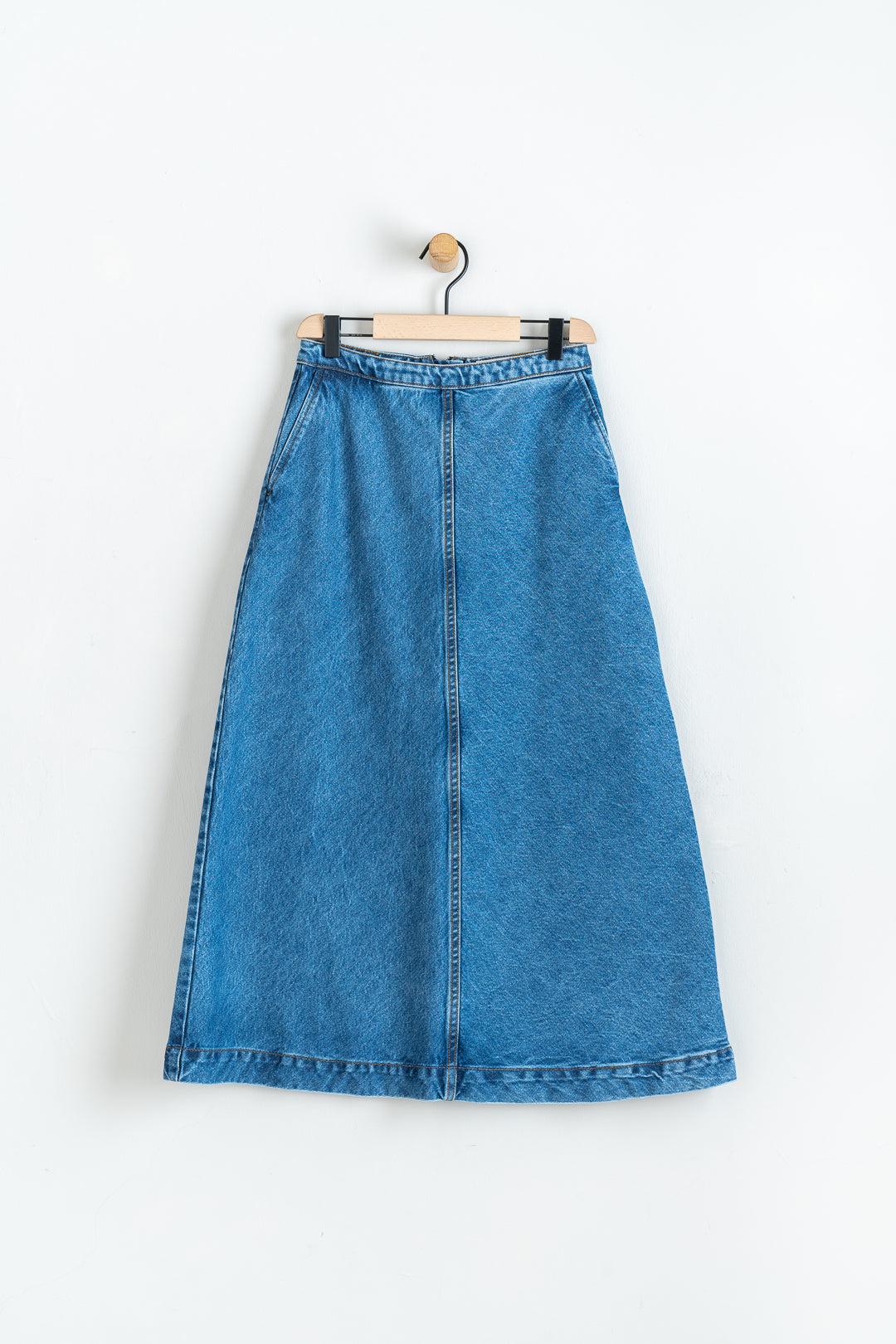 Organic Cotton Imana Skirt Washed Mid Blue