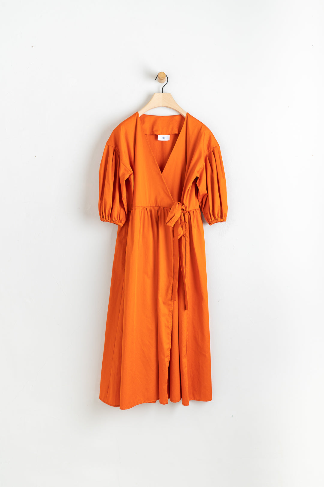 Cotton Lila Wrap Dress Orange