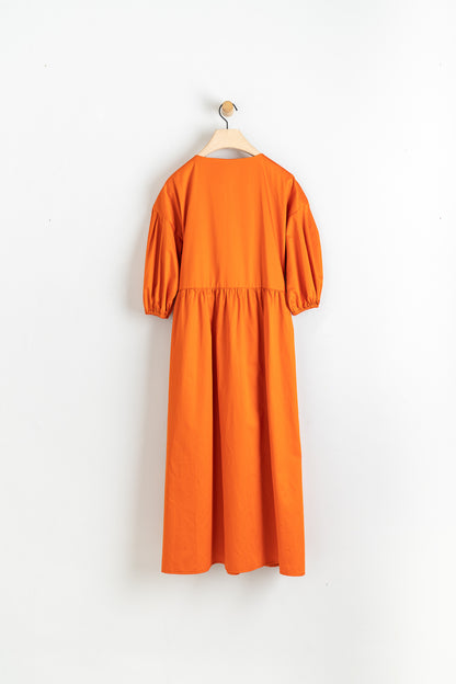 Cotton Lila Wrap Dress Orange