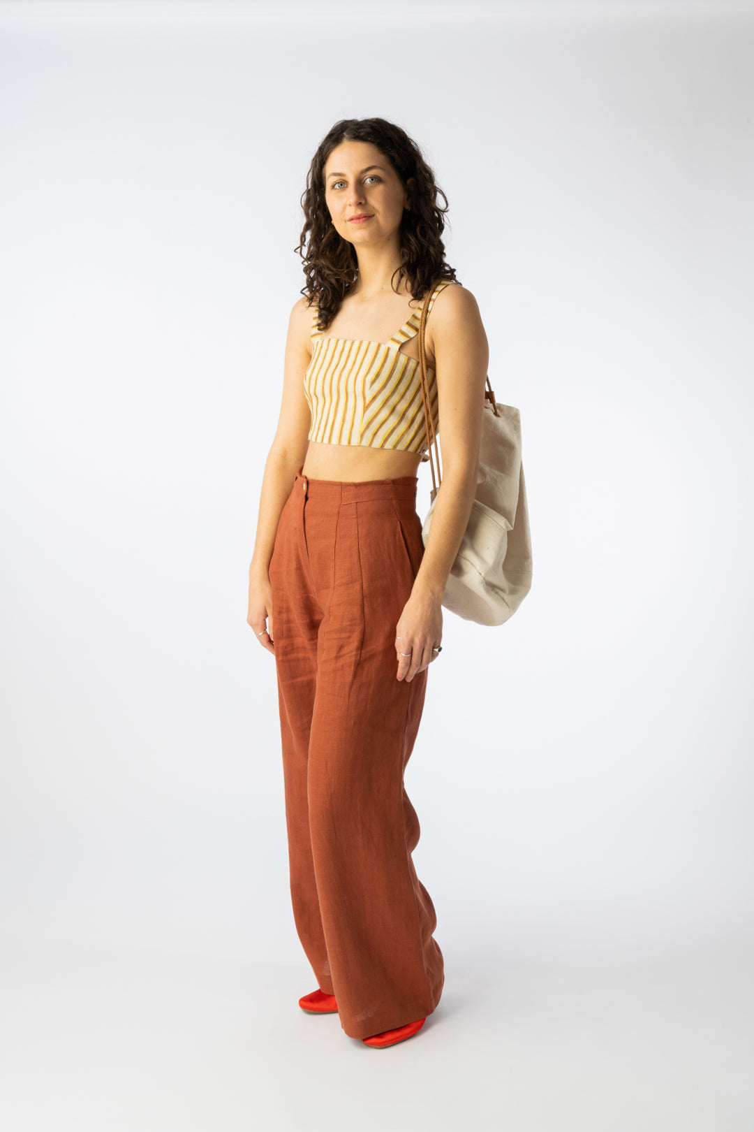 Linen Aphelia Trouser Terracotta