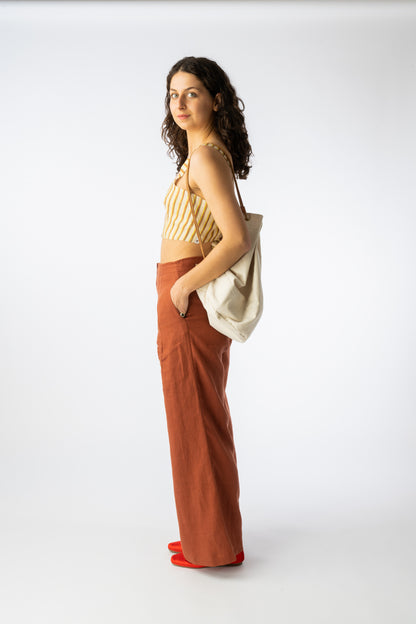 Linen Aphelia Trouser Terracotta