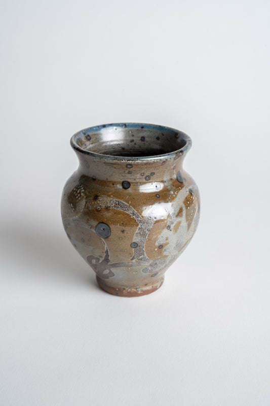 Studio Pottery Vase with Salt Glaze Decoration