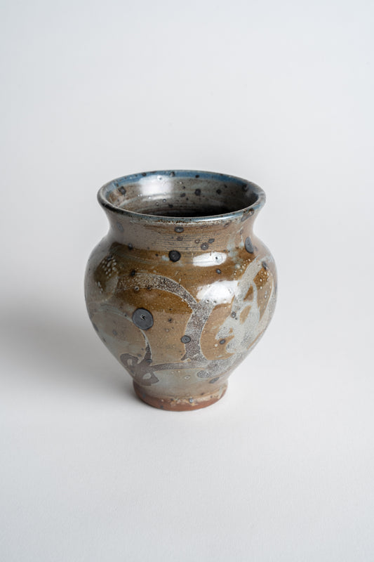 Curated Home & Grown Studio Pottery Vase with Salt Glaze Decoration