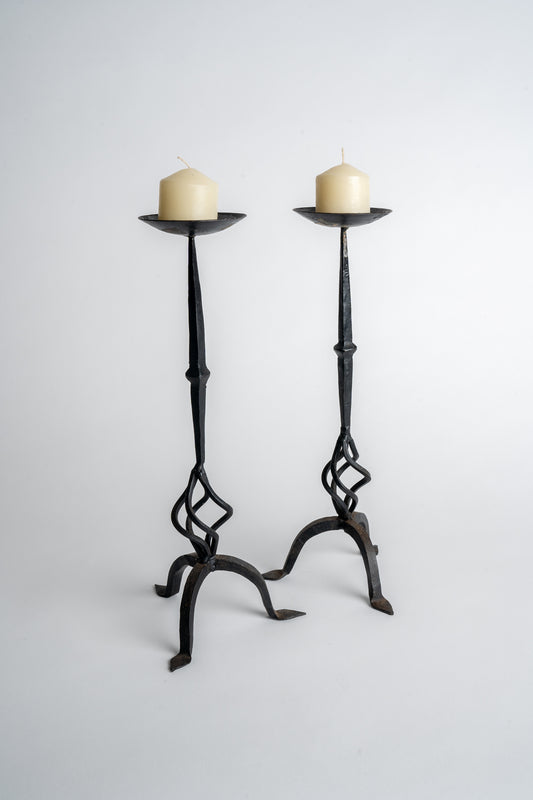 MIMMO Studios Pair of Wrought Iron Candle Holders