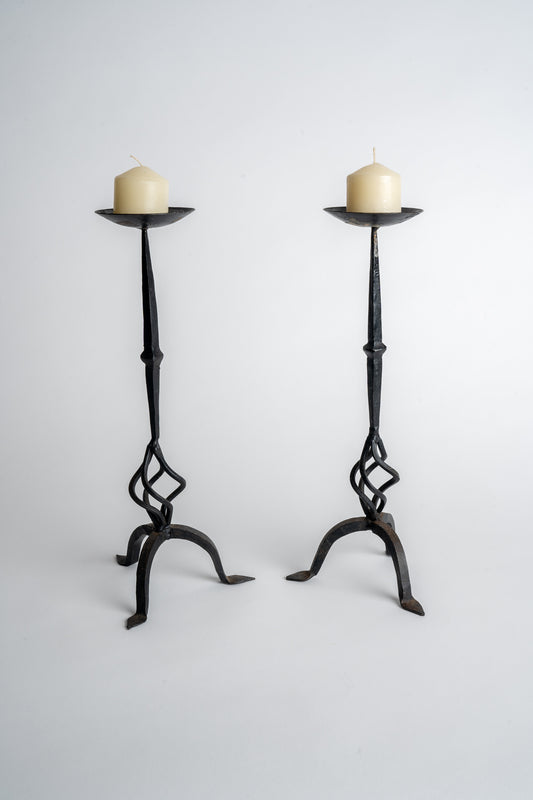 MIMMO Studios Pair of Wrought Iron Candle Holders