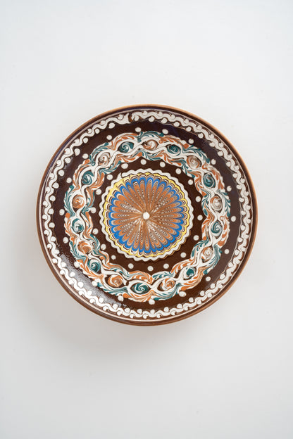 Horezu Pottery Hand Painted Traditional Romanian Deep Plate