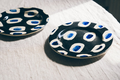 Hand Painted Cobalt Dash Small Plate