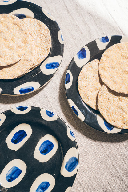 Hand Painted Cobalt Dash Small Plate