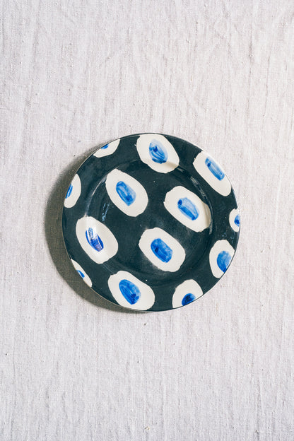 Hand Painted Cobalt Dash Small Plate