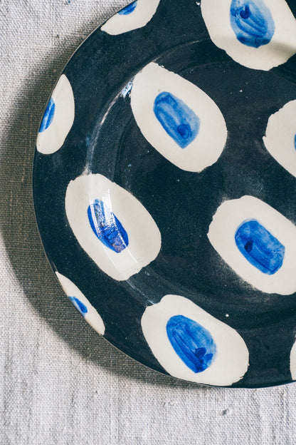 Hand Painted Cobalt Dash Small Plate