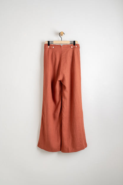 Linen Aphelia Trouser Terracotta