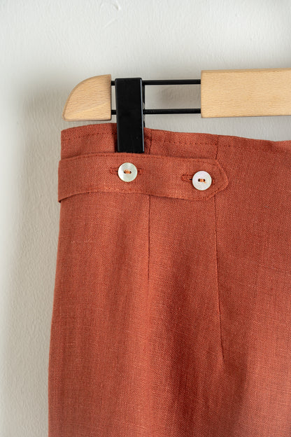 Linen Aphelia Trouser Terracotta