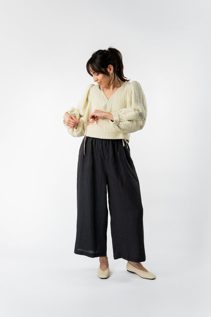 Linen Rebecca Trouser Charcoal