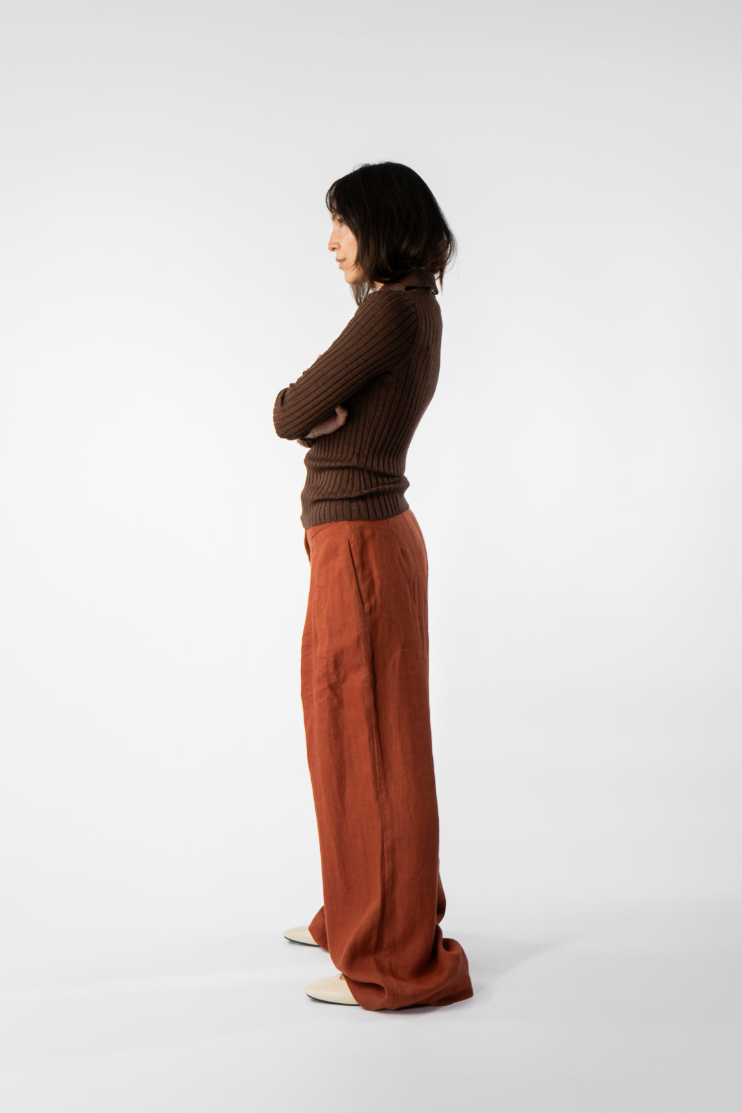 Linen Aphelia Trouser Terracotta