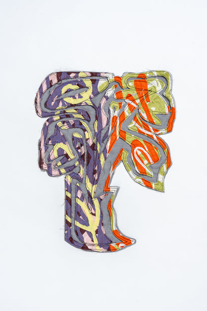 'Still Life 2' Embroidered Silk and Cotton Appliqué Original Artwork
