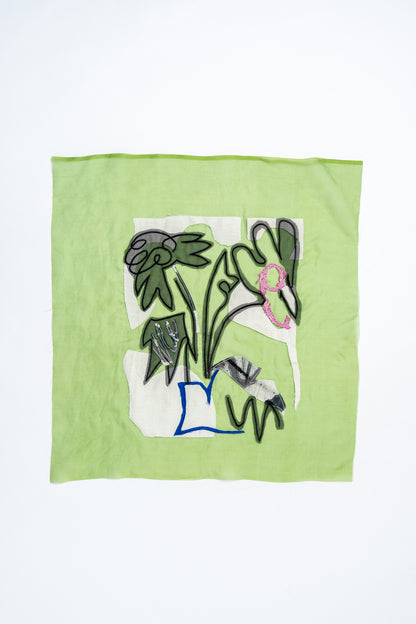 Ellie Sweeney 'Still Life 1' Embroidered Silk and Cotton Applique