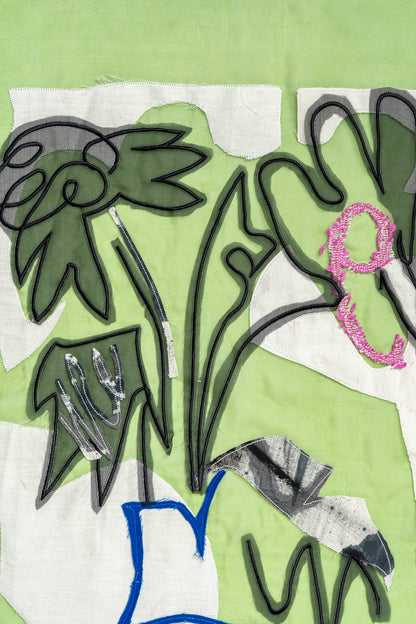 Ellie Sweeney 'Still Life 1' Embroidered Silk and Cotton Applique