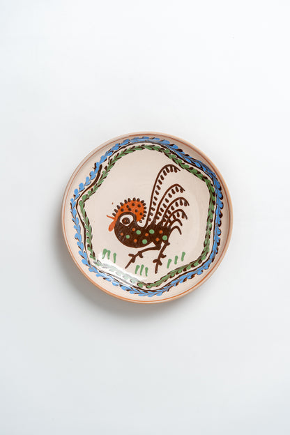 Horezu Romanian Rooster Plate Medium