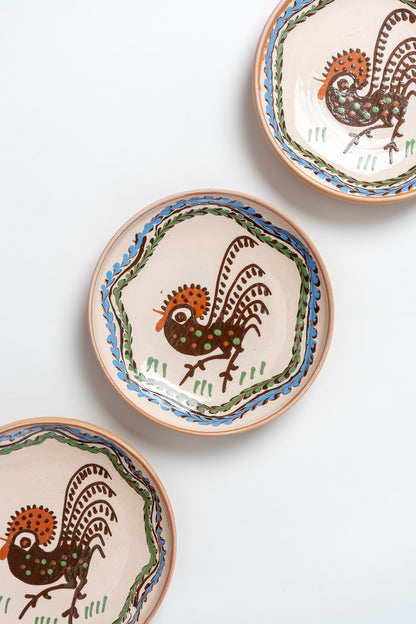 Horezu Romanian Rooster Plate Medium