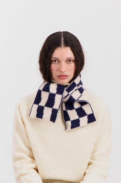 Scottish Lambswool Mini Checkerboard Scarf