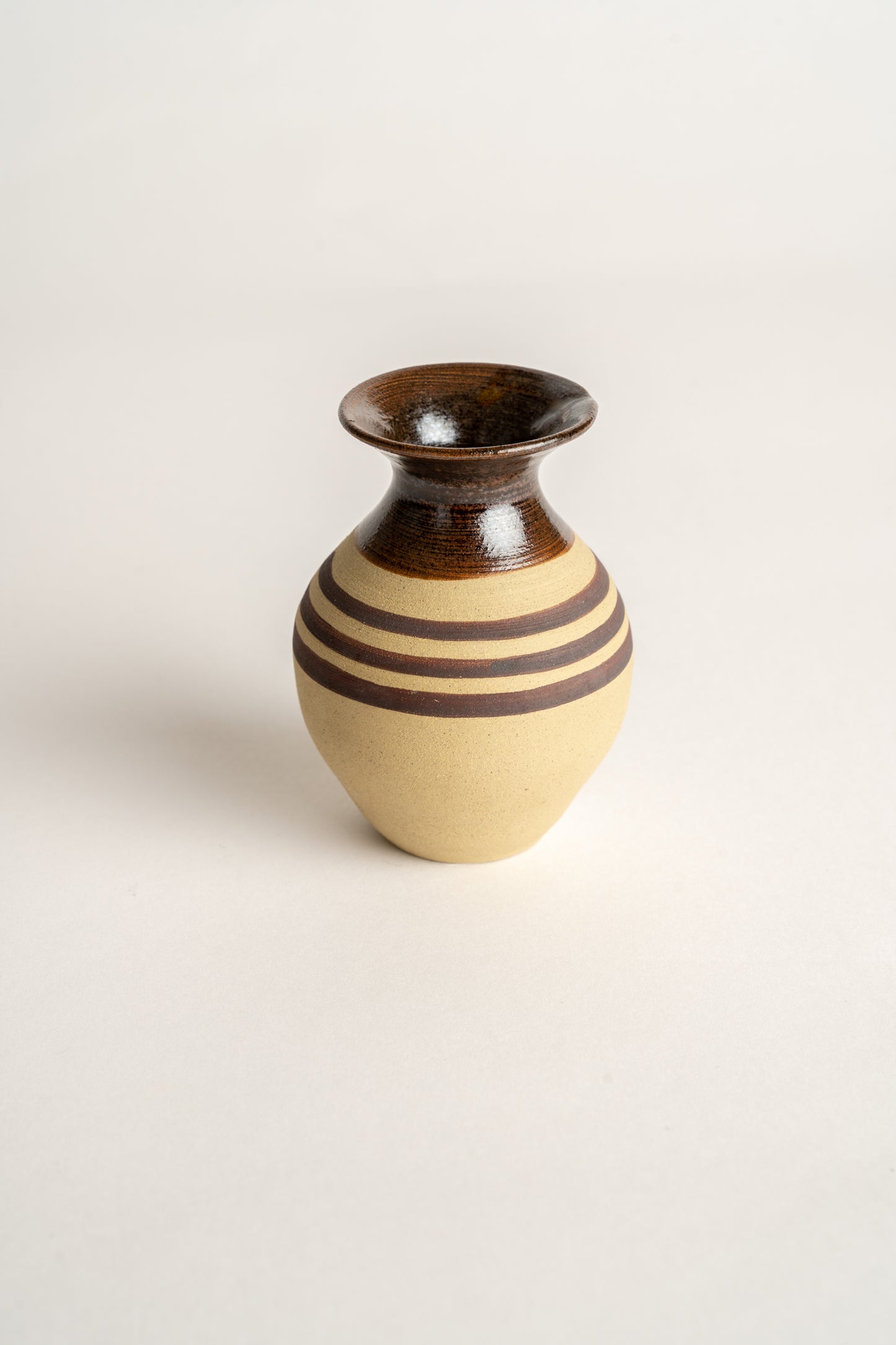 Curated Home & Grown Studio Pottery Bud Vase With Banded Decoration
