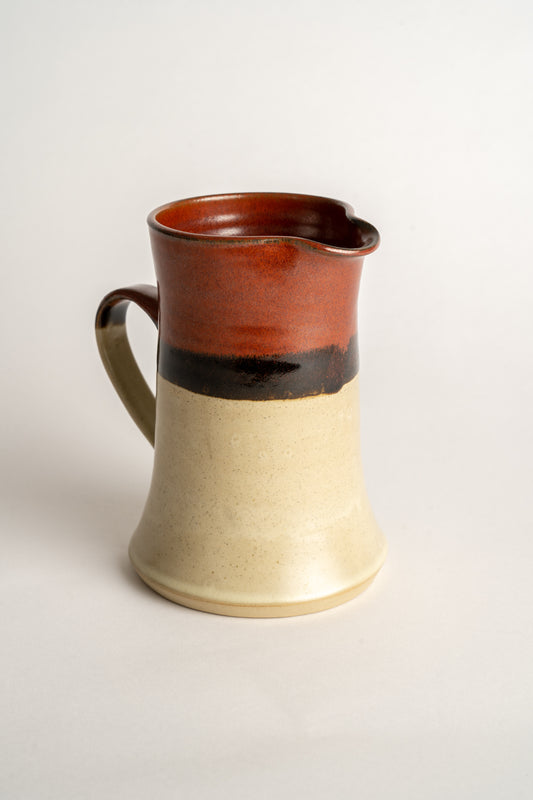 Studio Pottery Jug With Banded Detail