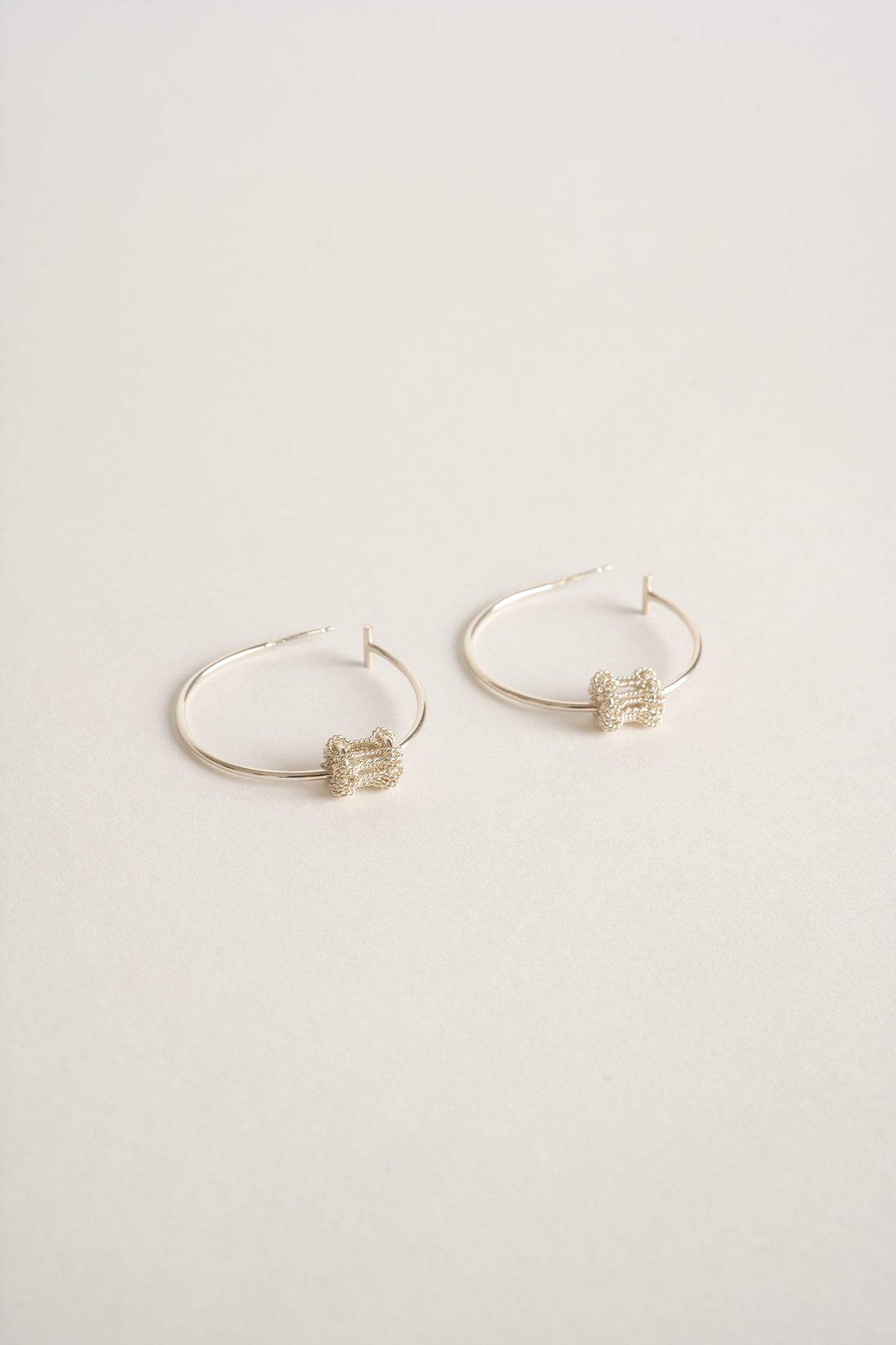 Ruth Leslie Recycled Sterling Silver Large Fidget Hoop Earrings