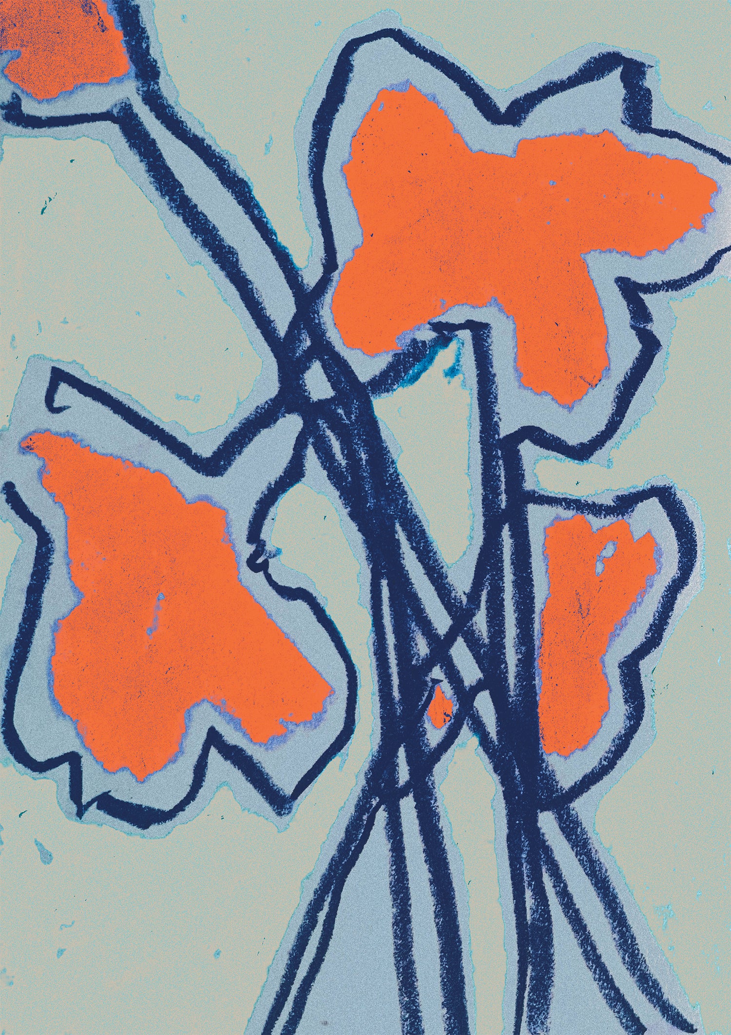 Maisie Pack 'Orange Flower Bunch' Print
